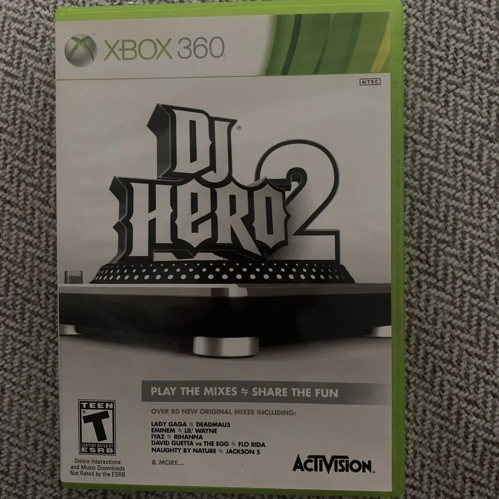 DJ Hero 2 (Microsoft Xbox 360, 2010) With Manual
